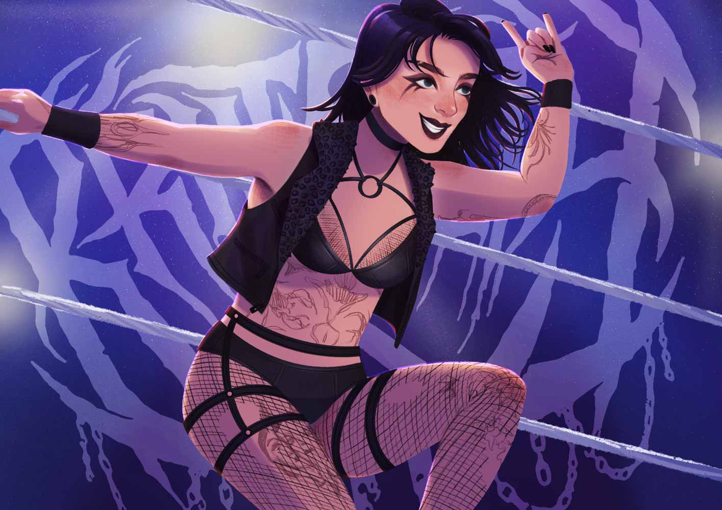 illustrazione di Rhea Ripley wrestler